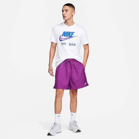 Nike Men's NSW Club Flow Woven 6" Shorts | Color: Viotech/White | NEW/NWT!! - Picture 3 of 8